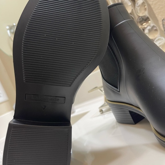 Kate Spade New York Sally Black Rain Ankle Bow Boots Women's Size 6,7,8 - Picture 6 of 12